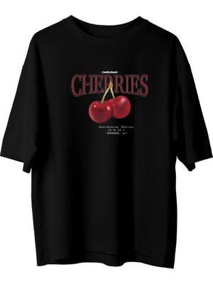 Cakkey Kadın Oversize Kısa Kol TShirt Günlük Stil Grafik Desenli İnce Kumaşlı