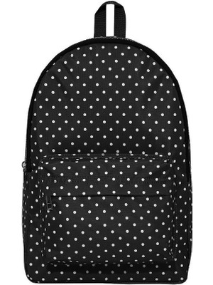 Trend Kadın Mini Sırt Çantası Siyah Puantiyeli 1903