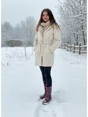 Belix Bahçe ve Yağmur Kadın Çiçekli Çizme 36-40 Turuncu