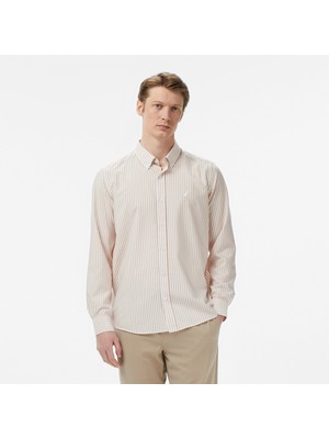 Nautica Erkek Bej Regular Fit Çizgili Gömlek W65445T.2TS