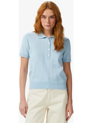 Nautica Kadın Mavi Regular Fit Triko Polo Yaka T-Shirt 65K505T.4SK