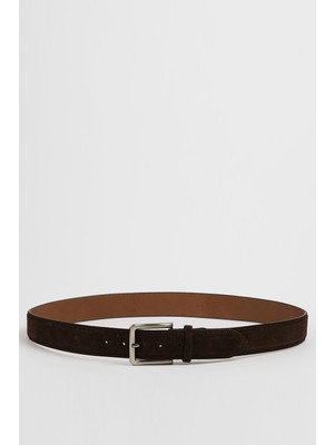 Faruk Balkanas Hakiki Süet Deri Tokalı Kemer