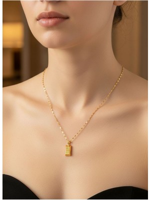 Kuyumcu Nurettin 2.20 gr (Gram) Has Uçlu Aynalı Zincir Kolye 14 Ayar Altın, 50 cm