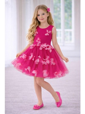 Dıgıl Kids Kız Çocuk Çiçek Motifli Elbise