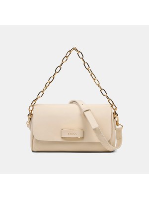 Desa Kadın Ekru Gold Zincir Detaylı El ve Omuz Çantası