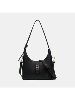 Desa Kadın Siyah Gold Kilit Detaylı Omuz Çantası