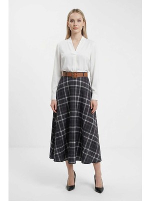 Rays Füme Desenli Kemerli Etek 1344