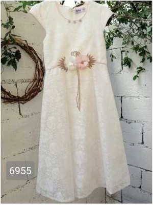 Çiçek Detaylı Beyaz Kız Çocuk Elbise Abiye Gelinlik Tuhfetower