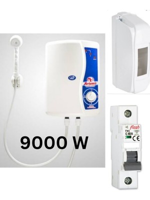 Artemis 9000 Watt Elektrikli Şofben Yüksek Isı Sıgorta ve Kutusu Dahil Paket