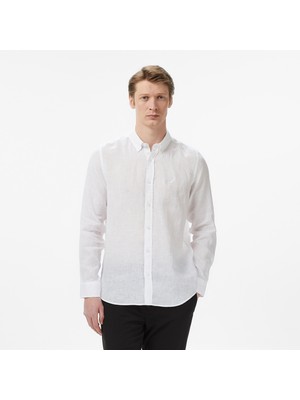 Nautica Erkek Beyaz Regular Fit Keten Gömlek W65101T.1BW