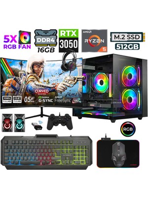 Xaser River X10 Ryzen 5 5500 16GB Ram 512GB M.2 Nvme SSD 6gb RTX3050 23.8" 200Hz Oyuncu Tavsiye Sistem