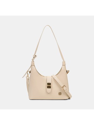 Desa Kadın Ekru Gold Kilit Detaylı Omuz Çantası