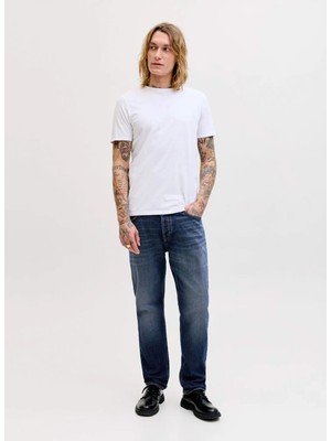 Jack & Jones Normal Bel Tapered Fit Mavi Erkek Denim Pantolon 12289810 Jjımıke Jjorıgınal St 552