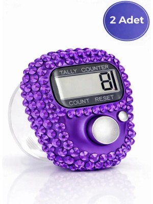 TeknoBeyza Taşlı Dijital Zikirmatik Parmak Sayacı 2’li Set (Tally Counter)