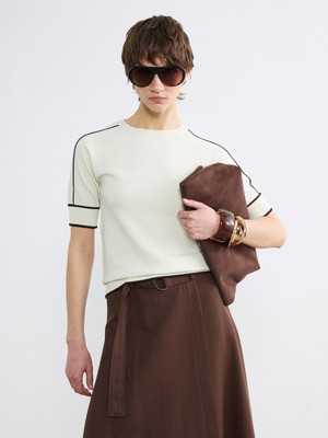 Soulife Bisiklet Yaka Çizgili Kadın Triko Kazak