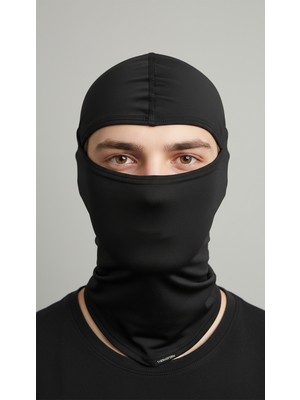 Thermoform Aeroride Mikrofiber Kask Içi Balaklava Antimikrobiyal Kar Maskesi Siyah