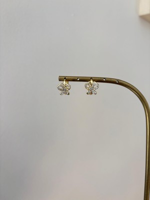 Marsel Mini Kelebek Taşlı Xp Klipsli Vip Gold Küpe