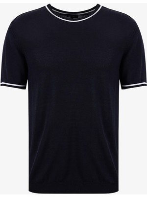 Fabrika Bisiklet Yaka Slim Fit Düz Siyah Erkek Kazak F4SM-KZK 0744