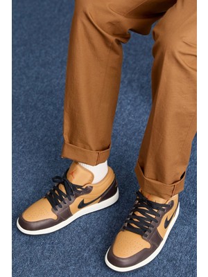Nike Air Jordan 1 Low Special Edition Leather Sneaker Hakiki Deri Unisex Günlük Spor Ayakkabı Kahverengi
