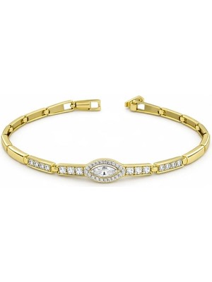 Brezza Lusso Jewelry Göz Detaylı Işıltı Altın Kaplama Kadın Bileklik