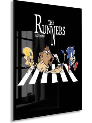 The Runners Crosswalk Konseptli Duvar Dekorasyonu – Mizahi Salon Tablosu- PEONY102