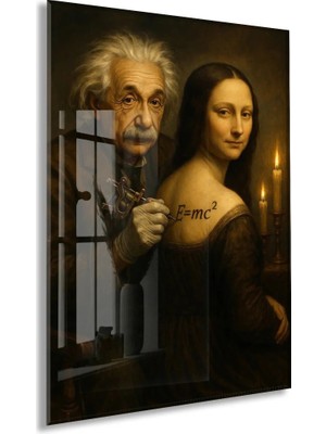 Modern Rönesans Cam Tablo – Bilimsel ve Sanatsal Duvar Dekoru - PEONY090