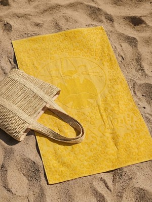 LC Waikiki Sarı Desenli Erkek Çocuk Plaj Havlusu 70X140 cm  (S6)