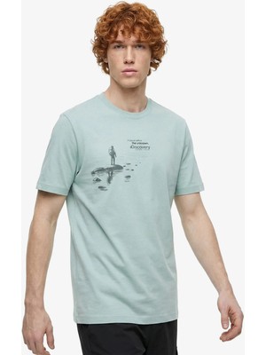 Discovery Expedition D6SM-TST3782 Mint Bisiklet Yaka Relaxed Baskılı Erkek T-Shirt