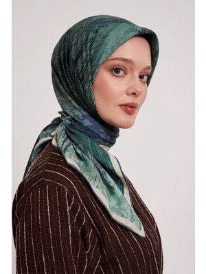 Levidor Royal Eşarp Batik Desen Petrol Mavi