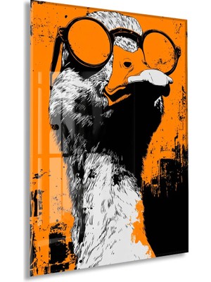 Street Art Tarzı Ördek Cam Tablo – Genç Odası ve Ofis Dekoru - PEONY098