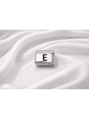 Sylar Nomination Uyumlu E Harfi Charm – Çelik Harfli Bileklik Aksesuarı ,kişiye Özel Modüler Takı