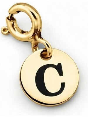Silveranka 925 Ayar Gümüş C Harfi Kolye Ucu - Charm