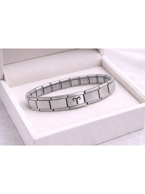 Sylar Çelik Nomination Bileklik Koç Burcu | Paslanmaz Çelik Burç Bilekliği | Güçlü ve Şık Tasarım