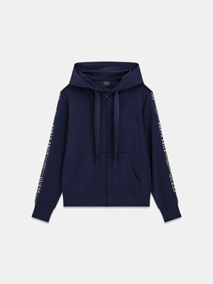 Guess Guessxns Fermuarlı Kapüşonlu Kadın Lacivert Sweatshirt W6GQ03K2656-G7V2
