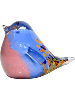 Lara Decor Gökkuşağı Renkli Cam Kuş