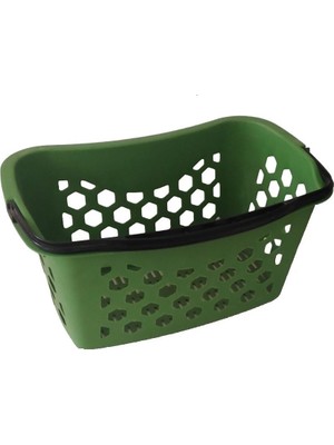 Rafburada 10 Adet Fasulye Tipi-Oval Plastik Alışveriş Sepeti - Market El Sepeti Turuncu