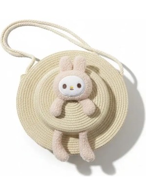 My Melody Melodi Sevimli Tavşan Hasır Askılı Genç Kız Çocuk Bebek Çanta 23 cm Hediyelik