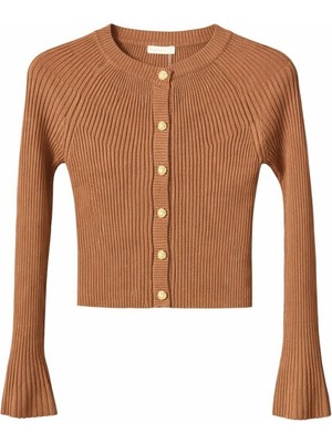 CGA Bisiklet Yaka Ispanyol Kol Gold  Düğmeli Hırka