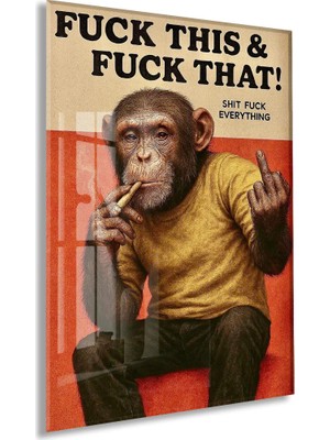 Underground Tarz Maymun Cam Tablo – Genç Odası ve Bar Dekoru - PEONY093