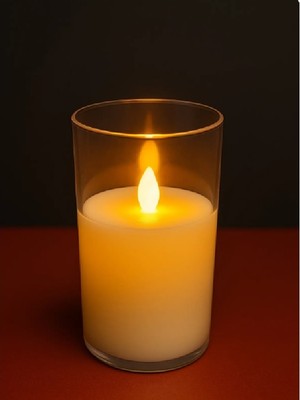 Niyet Bardak Natural LED Mum - 10 cm - Pilli - Dekoratif - Hediyelik