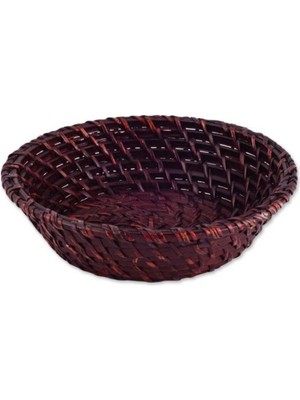 Epinox Ince Yuvarlak Sepet 20X7 cm Koyu Kahverengi