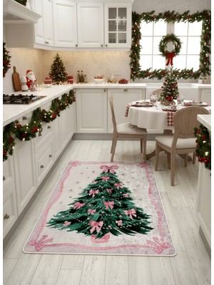 Brillant Pembe Renk - Yeni Yıl Konsept Yılbaşı Halı