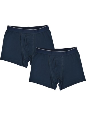 Organickid Modern Classic Erkek Lacivert Boxer 2'li Set