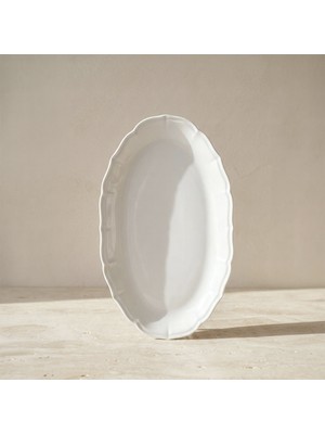 Aryıldız Voyage Kayık Tabak 23 cm Beyaz Porselen Modern Tasarım Estetik Sunum İçin
