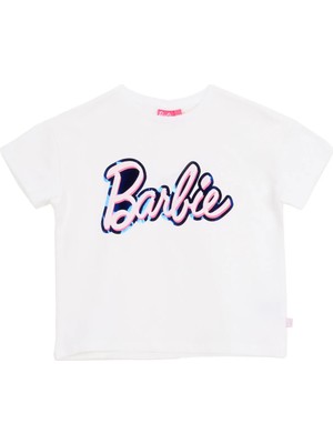 Barbie Baskılı Ekru Kız Çocuk T-Shirt BRB6SG-TST6423