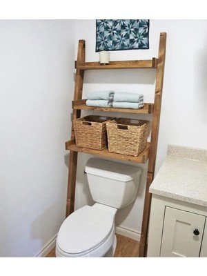 CopperWood Kahverengi Klozet Rafı, Pratik ve Şık Banyo Düzeni Için Uygun