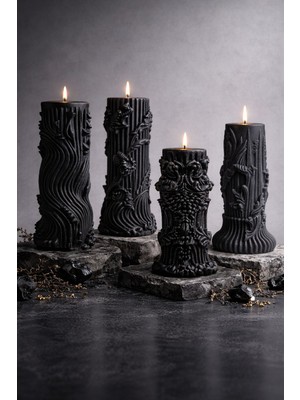Ethereal Pillars Collection 4'lü Karanfil Kokulu Dekoratif Set Mum