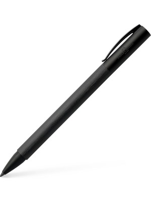 Graf Von Faber-Castell Faber-Castell Ambition All Black Tükenmez Kalem, M Uç, Çevirme Mekanizmalı, Krom Kapak, Siyah Refil