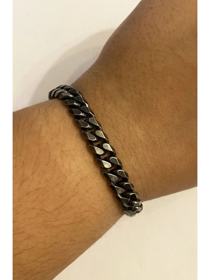 Celikchi Erkek Siyah Renk Çelik Bileklik