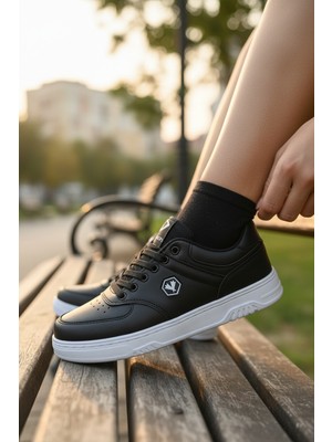 Enoch Kadın Spor Ayakkabı Amblem Detaylı Perfore Sneaker Comfort Taban Günlük Yürüyüş Ayakkabısı